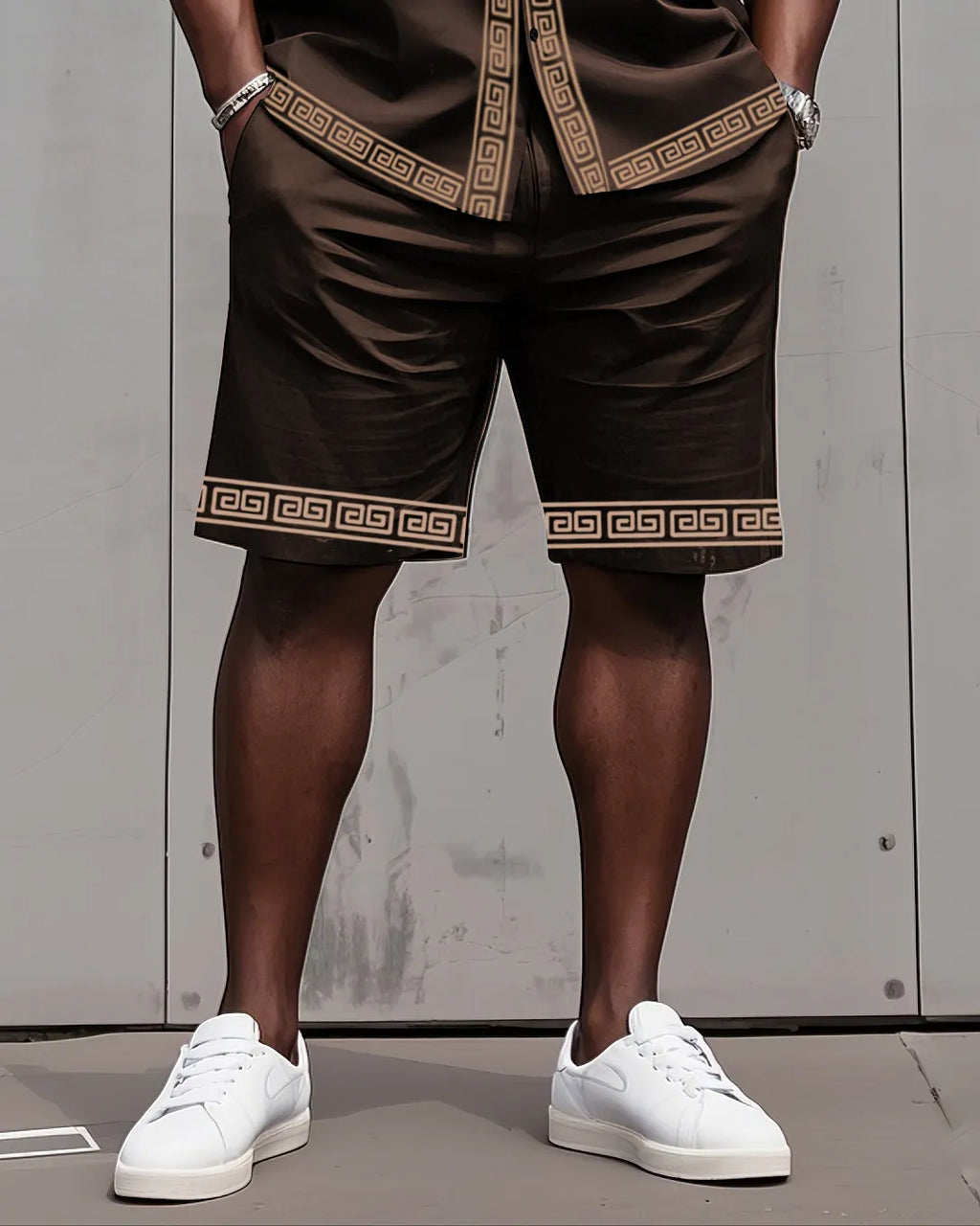 Big & Tall Colorblock T-Shirt Shorts Set for big men view 9