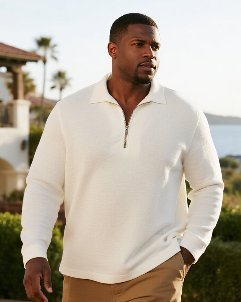 Big & Tall Solid Color Business Casual Polo Shirt for big men view 5