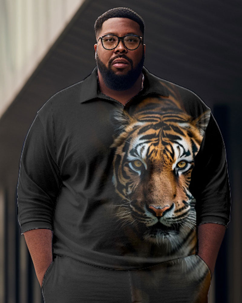 Big & Tall Gradient Polo Pants Set for big men view 2