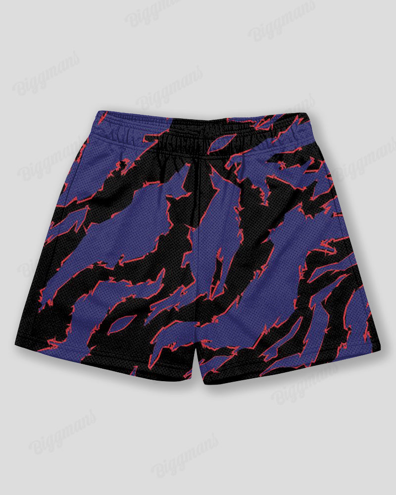 Big & Tall Purple Graphic Graffiti Athletic Shorts for big men view 1