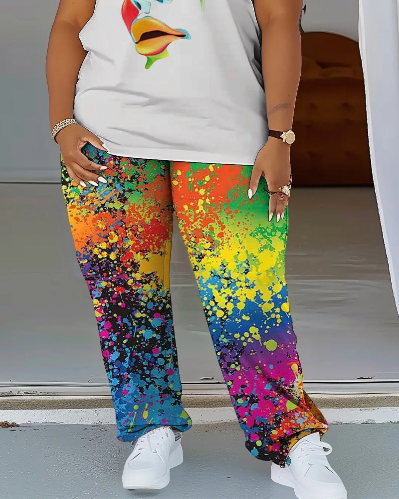 Big & Tall Streetwear T-Shirt Pants Set for big men view 3