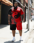 Big & Tall Graphic T-Shirt Shorts Set for big men view 1