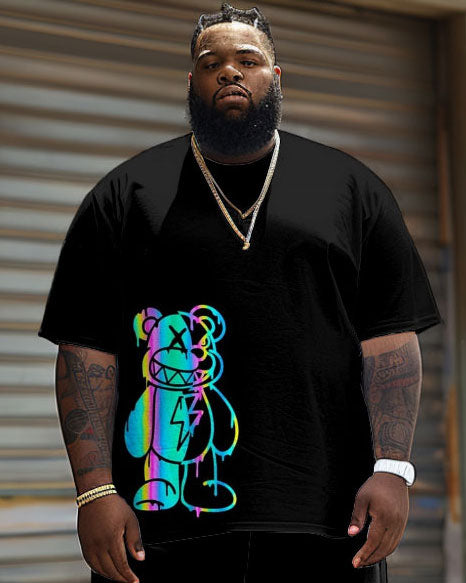 Big & Tall Graphic T-Shirt Shorts Set for big men view 3