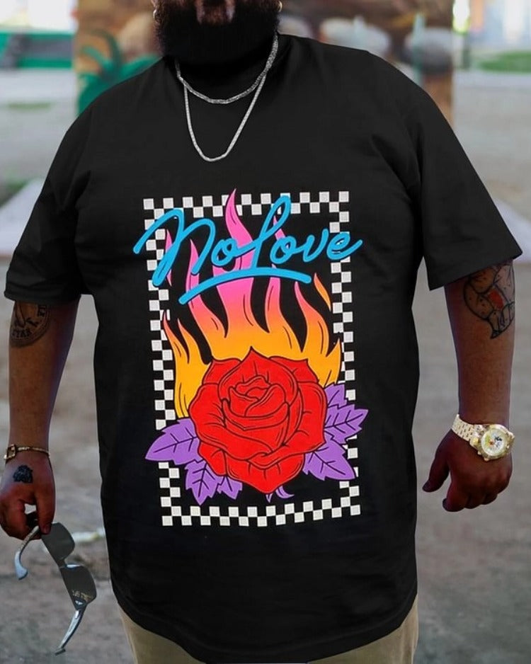 Big & Tall Black Streetwear T-Shirt for big men view 1