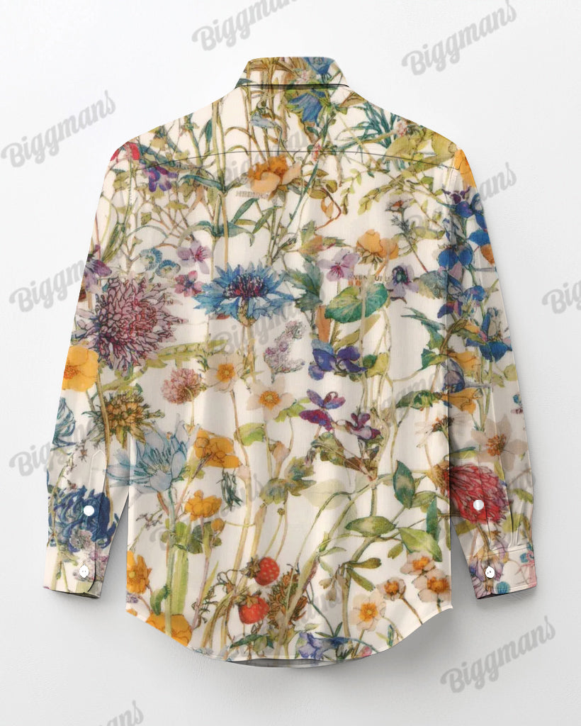 Big & Tall Geometric Long Sleeve Shirt for big men view 3