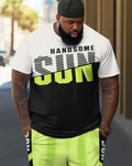 Big & Tall Graphic Streetwear T-Shirt Pants Set for big men view 2