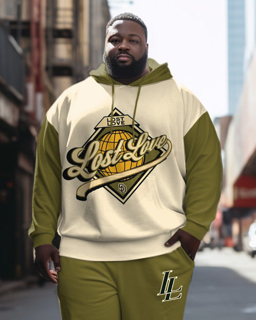 Big & Tall Streetwear Hoodie Sweatpants Set for big men view 5