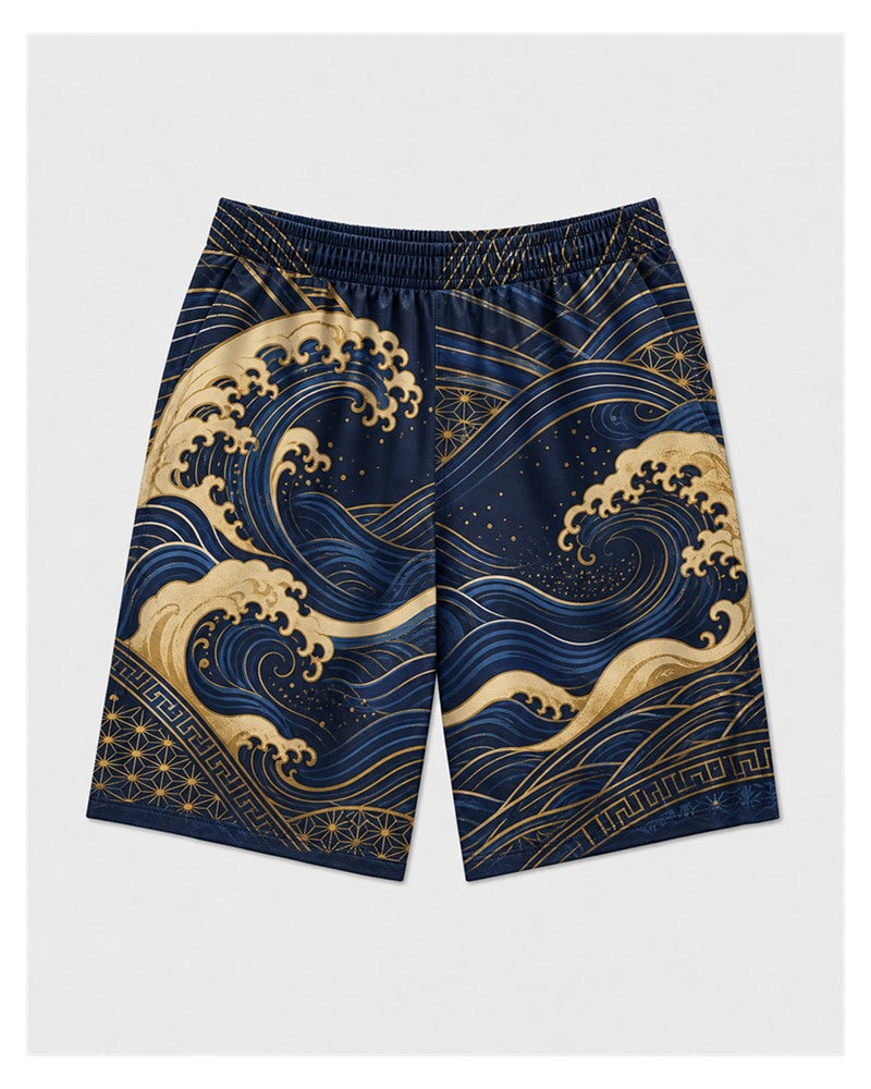 Big & Tall Graphic Polo Shorts Set for big men view 3