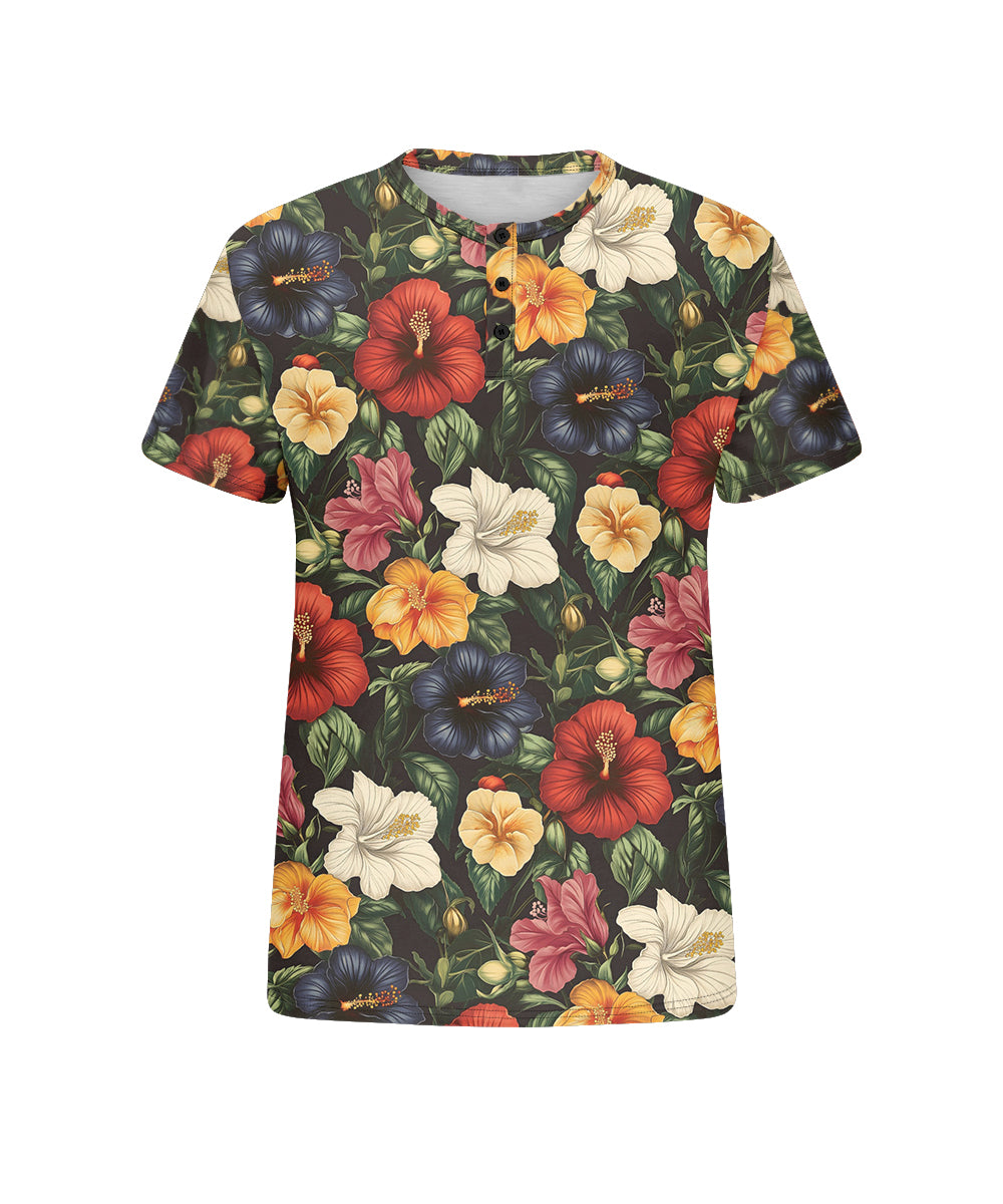 Big & Tall Hawaiian Graphic Floral T-Shirt for big men view 4