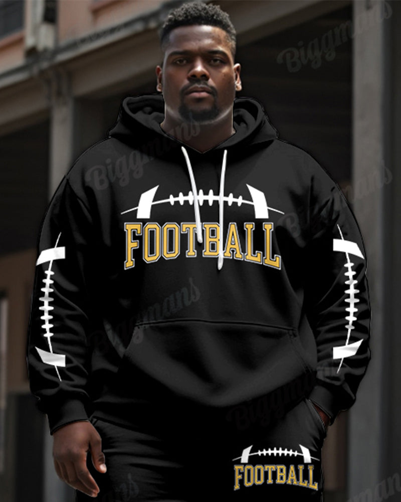 Big & Tall Graphic Athletic Hoodie Sweatpants Set for big men view 2