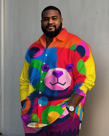 Big & Tall Graffiti T-Shirt Pants Set for big men view 2