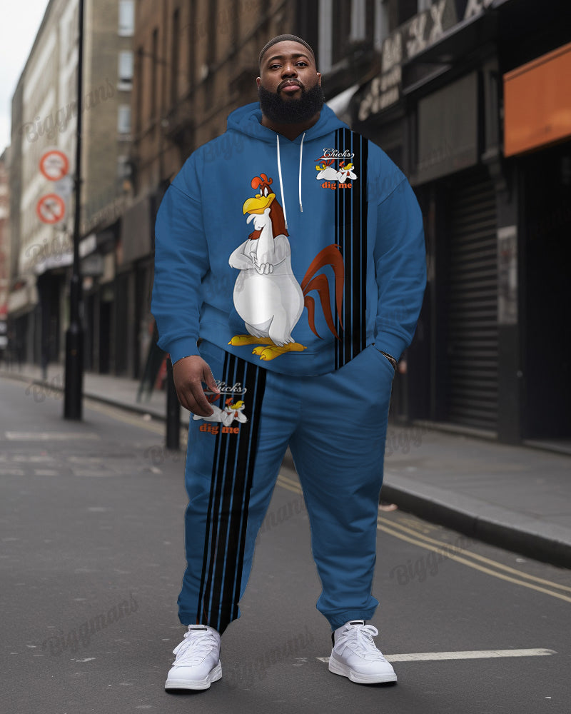 Big & Tall Streetwear Hoodie Sweatpants Set for big men view 1