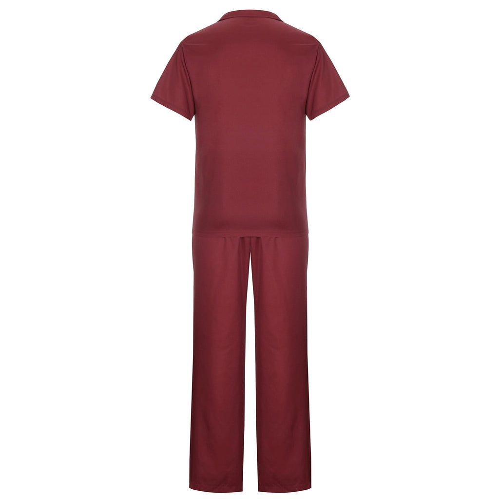 Big & Tall Red Gradient Geometric Shirt Pants Set for big men view 7