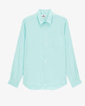 Big & Tall Green Solid Color Long Sleeve Shirt for big men view 1