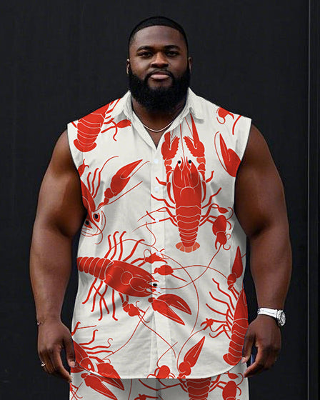 Big & Tall Hawaiian T-Shirt Shorts Set for big men view 2