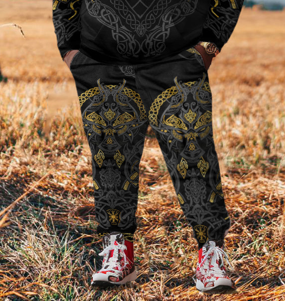 Big & Tall Streetwear Hoodie Sweatpants Set for big men view 3