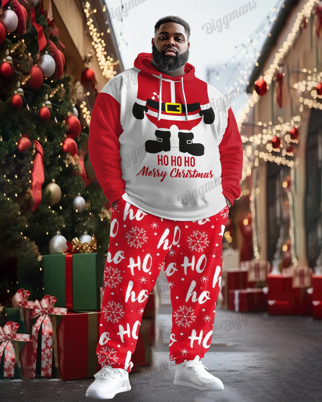Big & Tall Graphic Hoodie Sweatpants Set for big men view 1