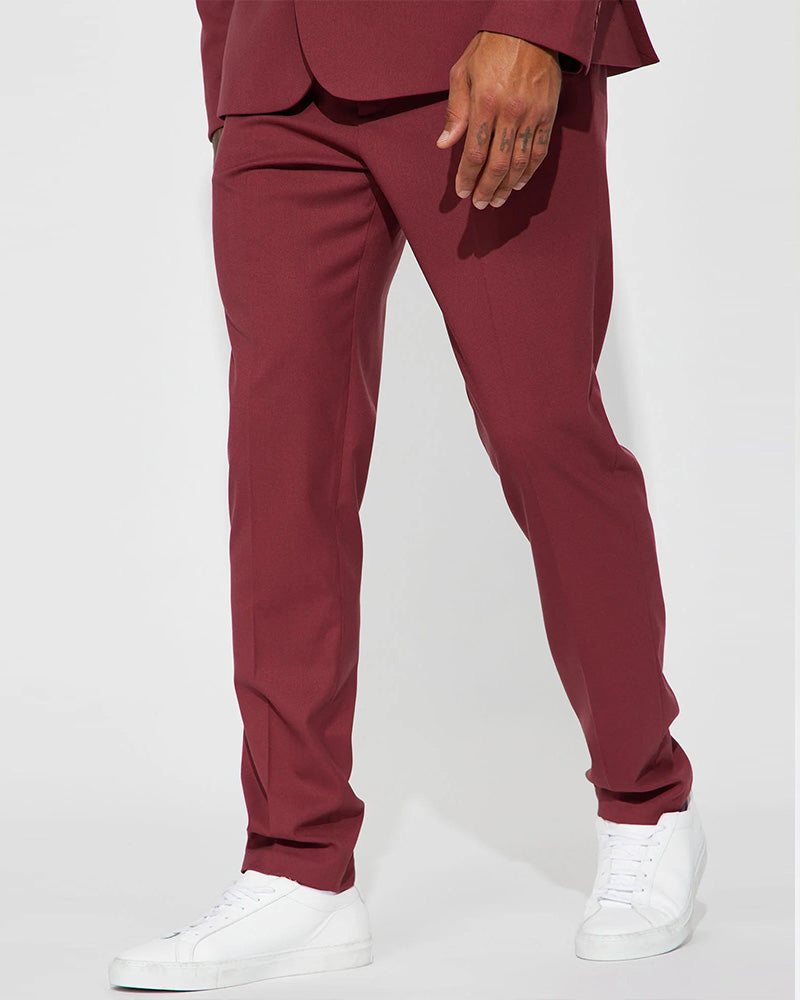 Big & Tall Solid Color Business Casual Two-piece Set for big men view 7