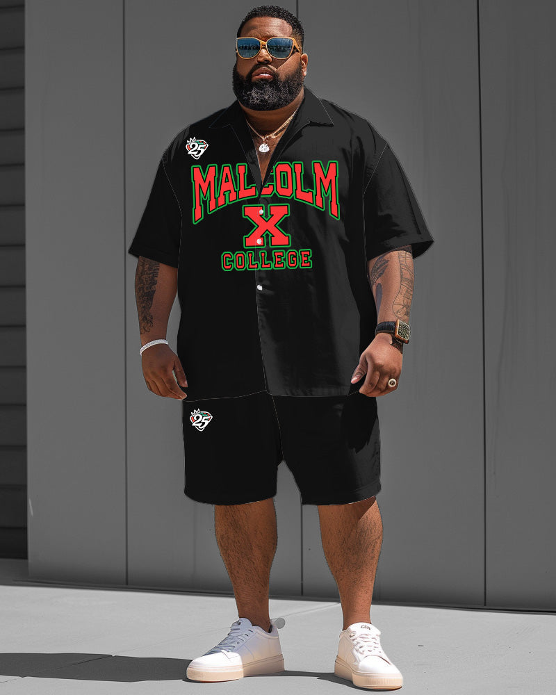 Big & Tall Graphic T-Shirt Shorts Set for big men view 7