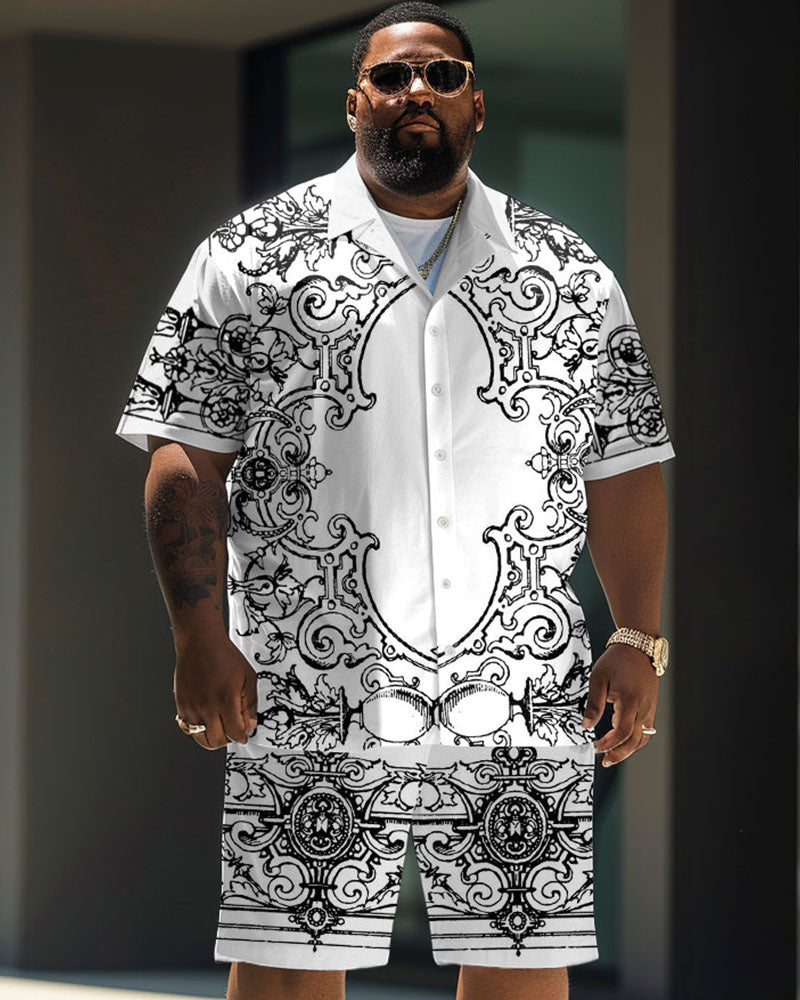 Big & Tall Graphic T-Shirt Shorts Set for big men view 1