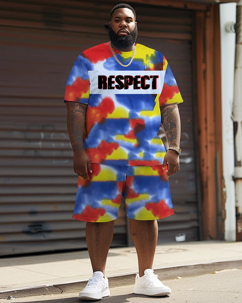 Big & Tall Graphic Streetwear Two-piece Set for big men view 2