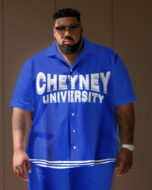 Big & Tall Graphic Shirt Shorts Set for big men view 2