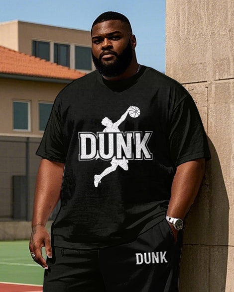 Big & Tall Graphic Athletic T-Shirt Pants Set for big men view 2