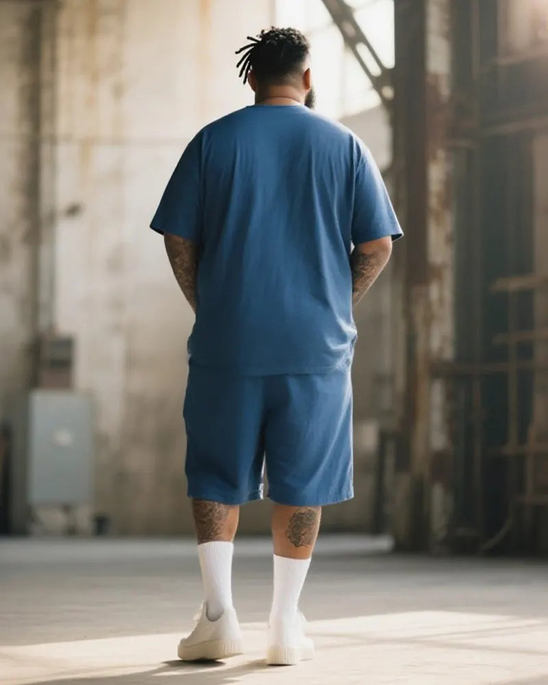 Big & Tall Graphic T-Shirt Shorts Set for big men view 4