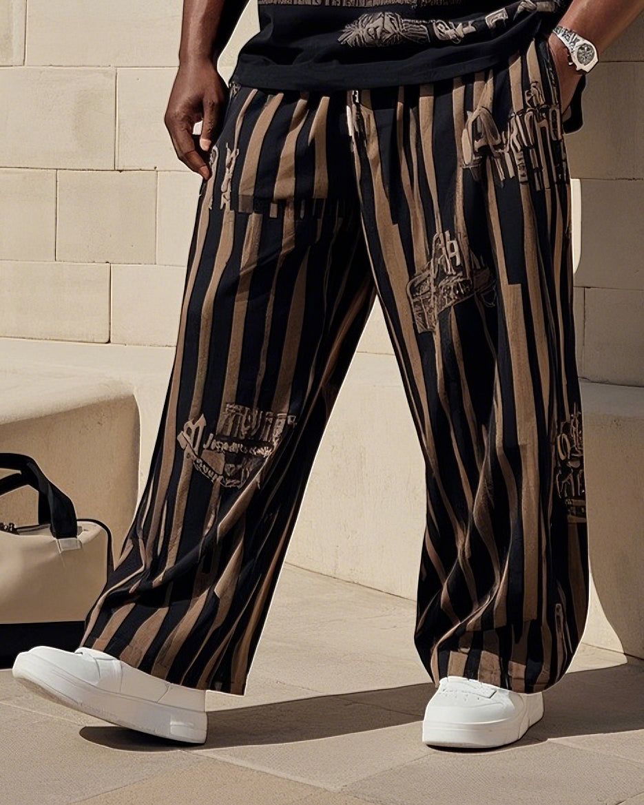 Big & Tall Streetwear Skull Vest Pants Set for big men view 3