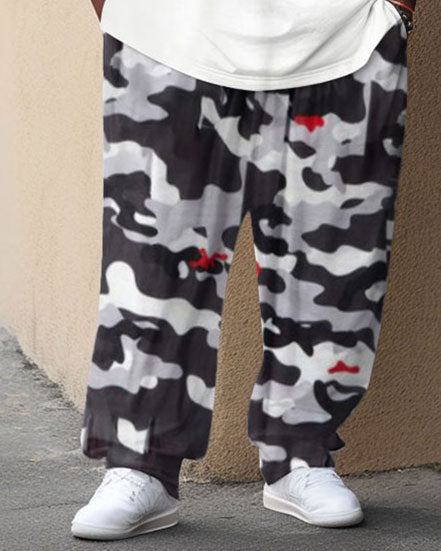 Big & Tall Camouflage Streetwear Two-piece Set for big men view 3