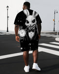 Big & Tall Graphic T-Shirt Shorts Set for big men view 1