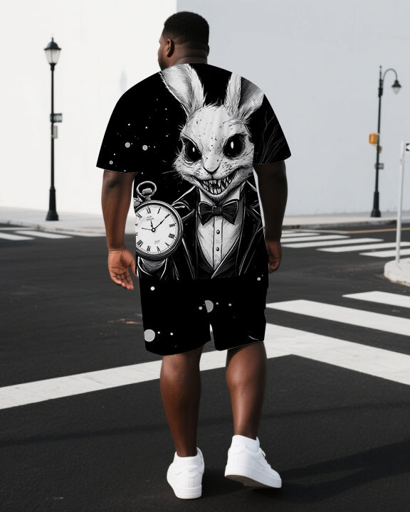 Big & Tall Graphic T-Shirt Shorts Set for big men view 1