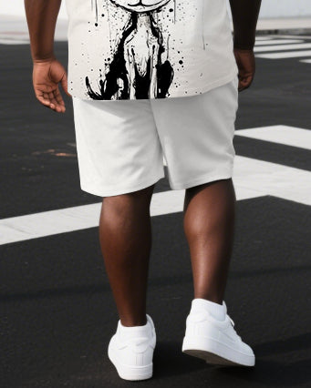 Big & Tall Graphic T-Shirt Shorts Set for big men view 3