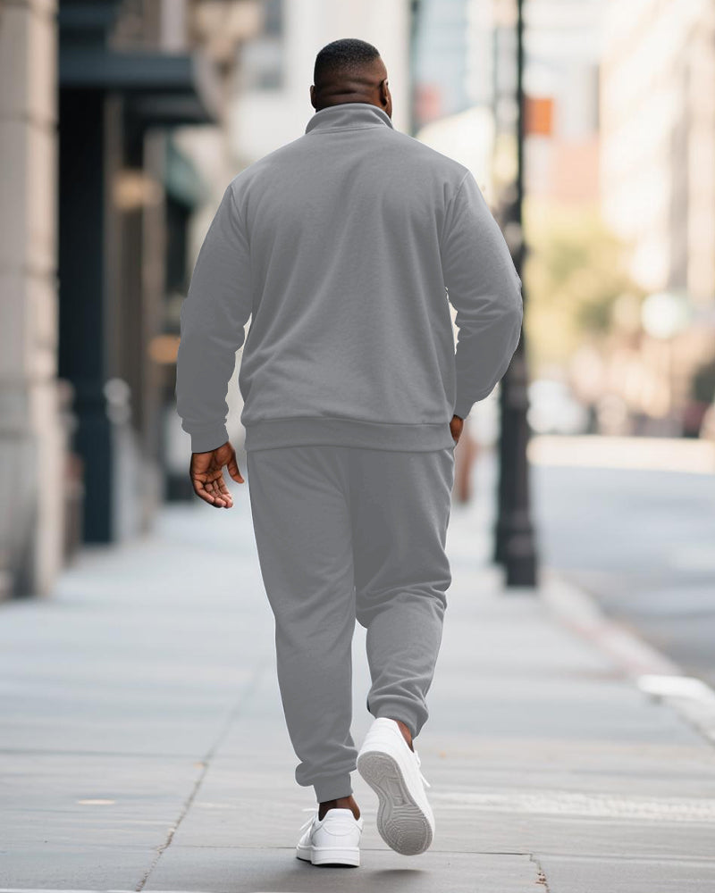Big & Tall Geometric Graphic Two-piece Set for big men view 5