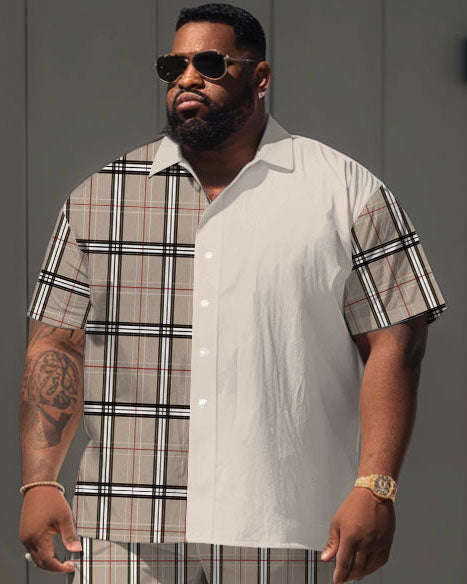 Big & Tall Colorblock Plaid Jeans for big men view 2