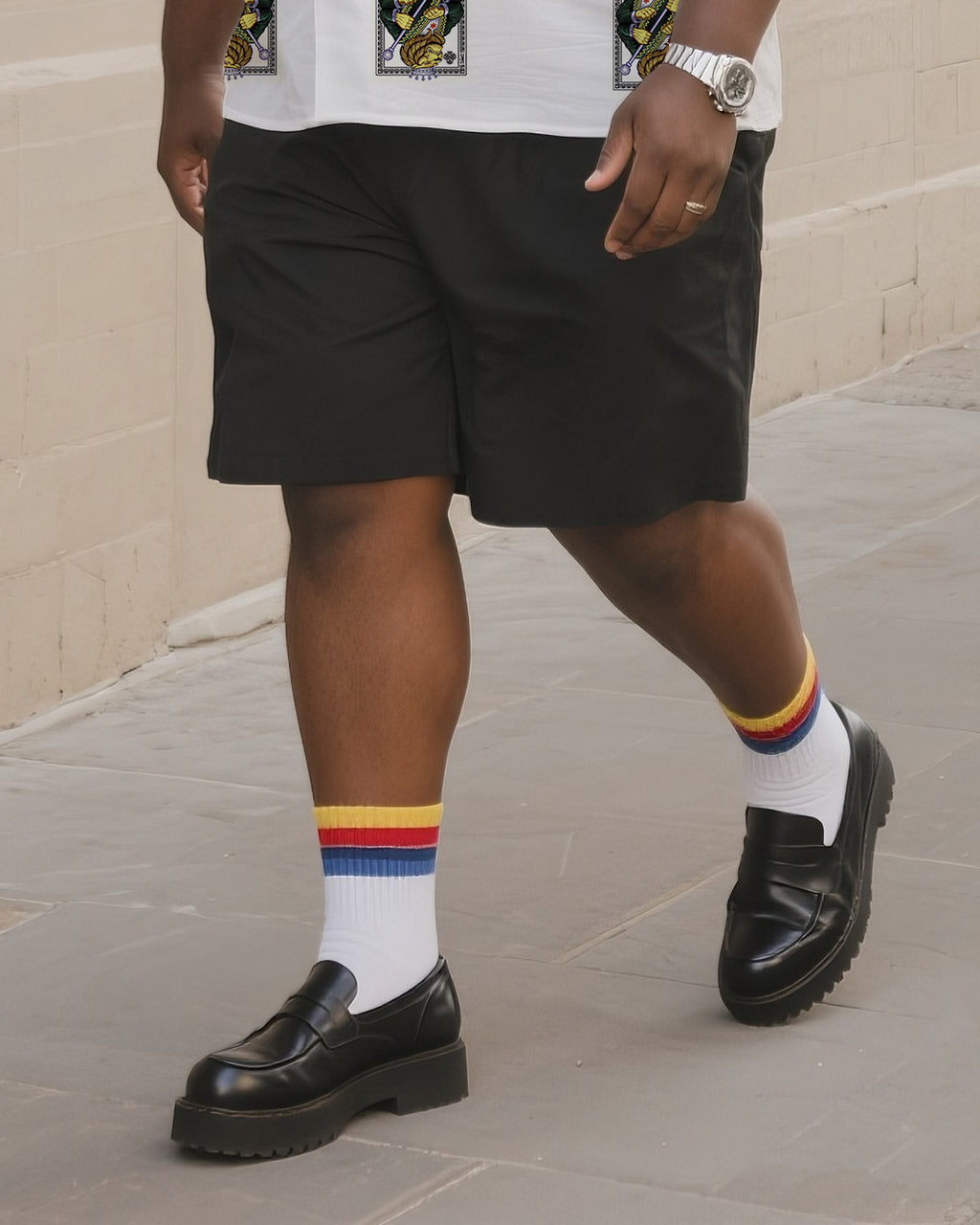 Big & Tall Graphic T-Shirt Shorts Set for big men view 3