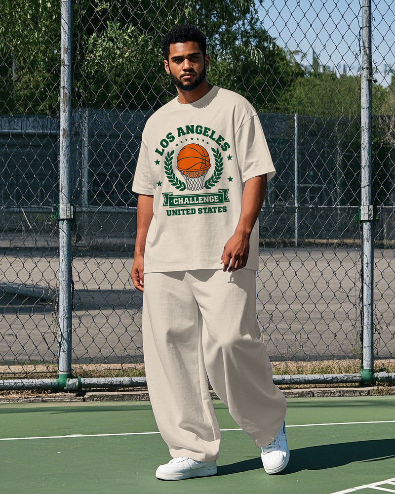 Big & Tall Graphic T-Shirt Pants Set for big men view 1