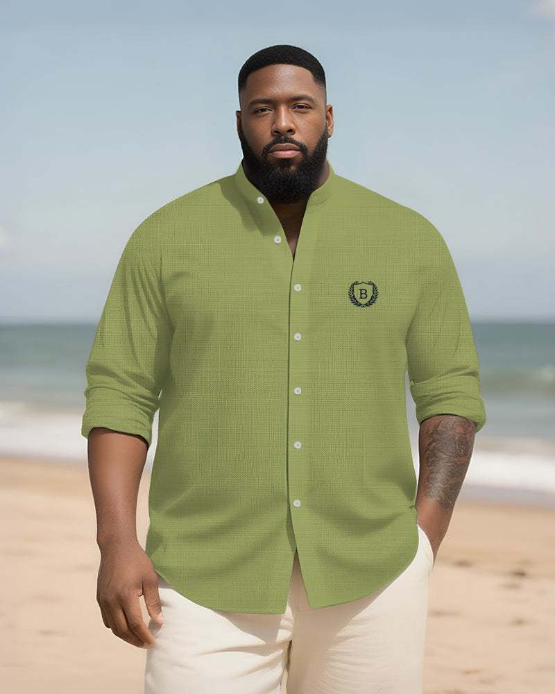 Big & Tall Graphic Patchwork Long Sleeve Shirt for big men view 5