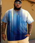 Big & Tall Blue Graphic T-Shirt for big men