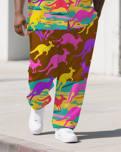 Big & Tall Graffiti Streetwear T-Shirt Pants Set for big men view 3