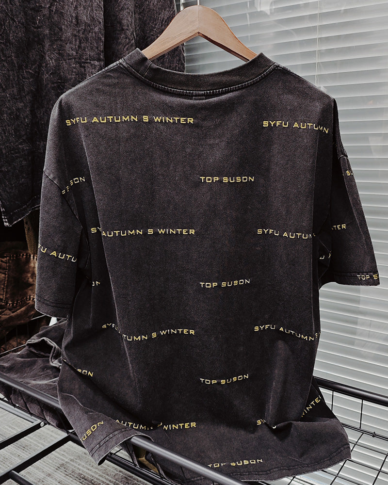 Big & Tall Black Yellow Graphic T-Shirt for big men view 3