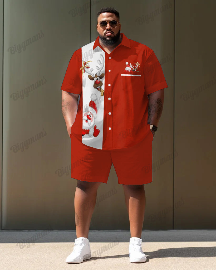 Big & Tall Hawaiian T-Shirt Shorts Set for big men view 1