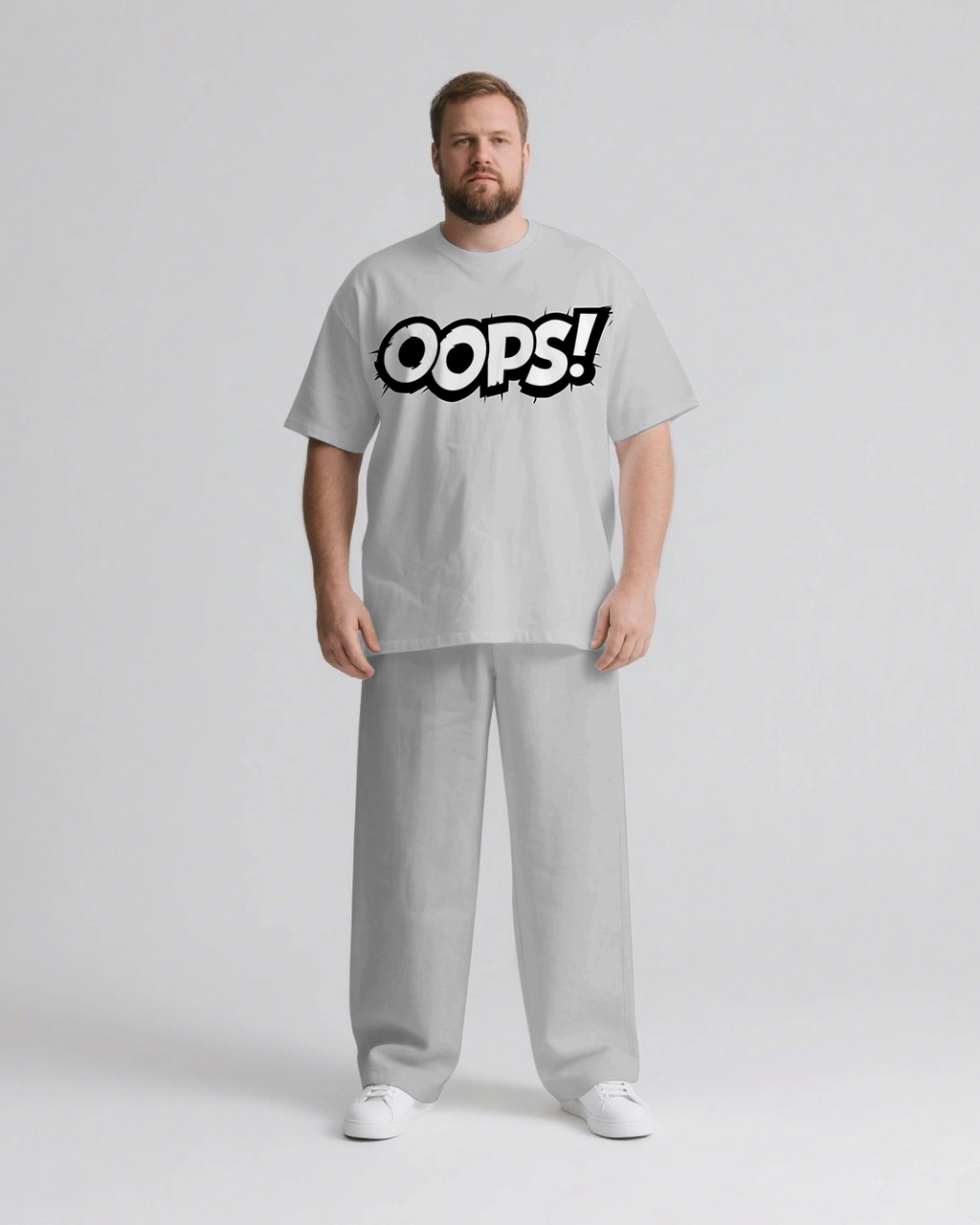 Big & Tall Streetwear T-Shirt Pants Set for big men view 2