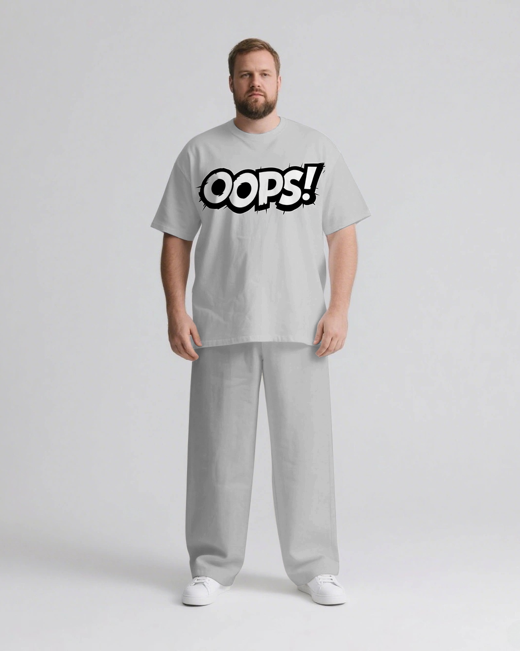 Big & Tall Streetwear T-Shirt Pants Set for big men view 2