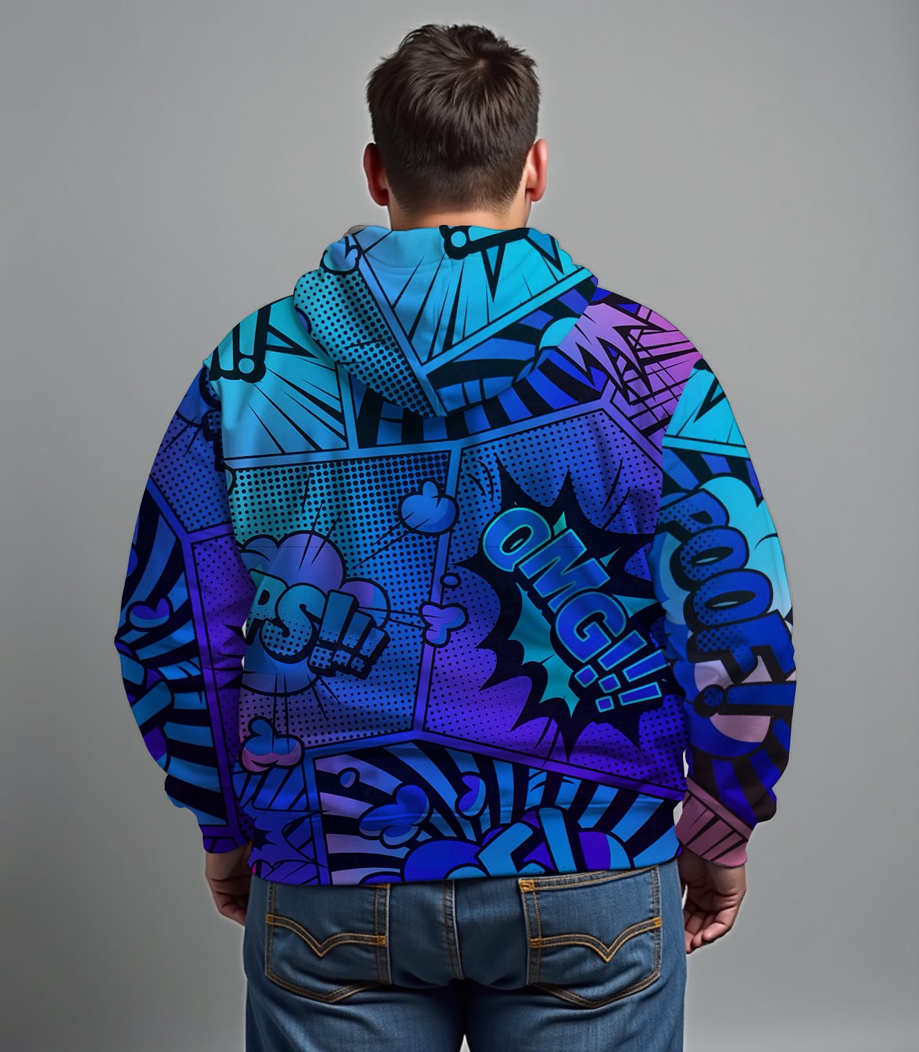 Big & Tall Graffiti Streetwear Hoodie for big men view 3