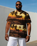 Big & Tall Hawaiian Colorblock T-Shirt for big men