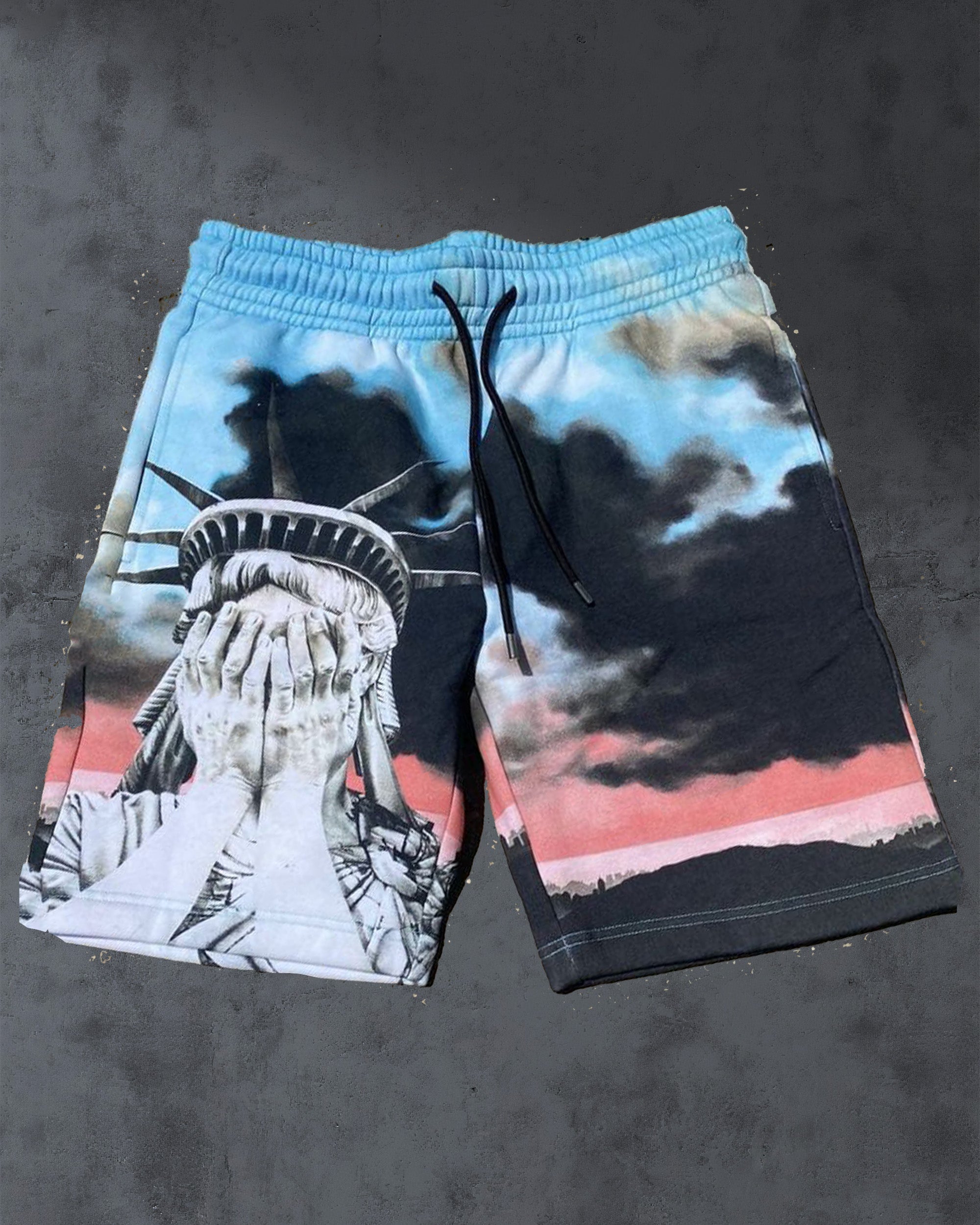 Big & Tall Gradient Graphic Streetwear Shorts for big men
