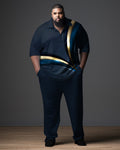 Big & Tall Gradient Business Casual Polo Pants Set for big men view 1