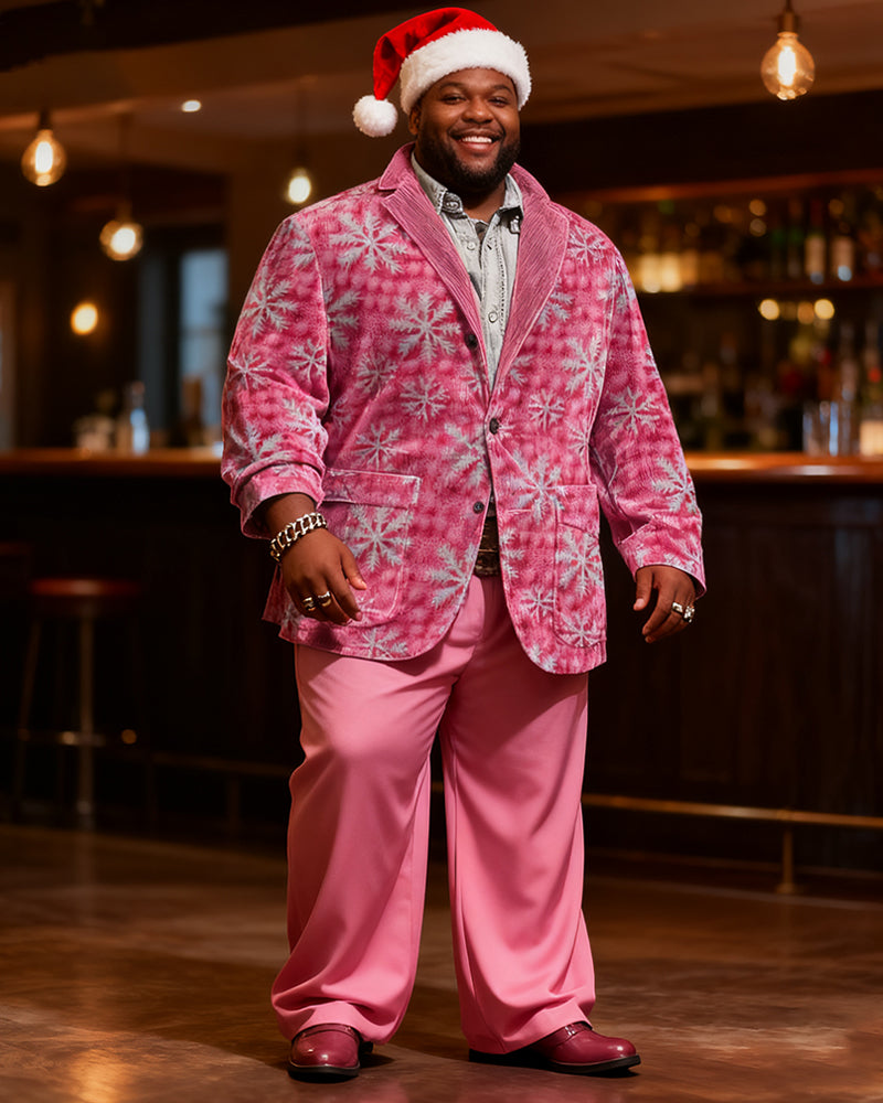 Big & Tall Pink Graphic Two-piece Set for big men view 4