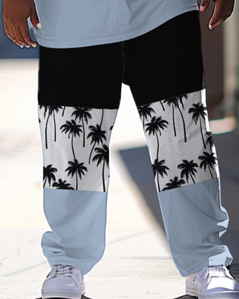 Big & Tall Colorblock T-Shirt Pants Set for big men view 3